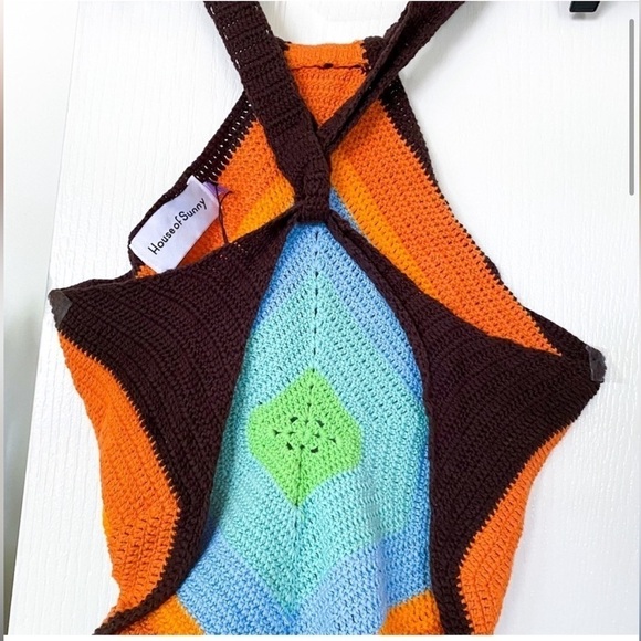 HOUSE OF SUNNY old town crochet handkerchief top 🧡 sz 6 - Picture 12 of 14